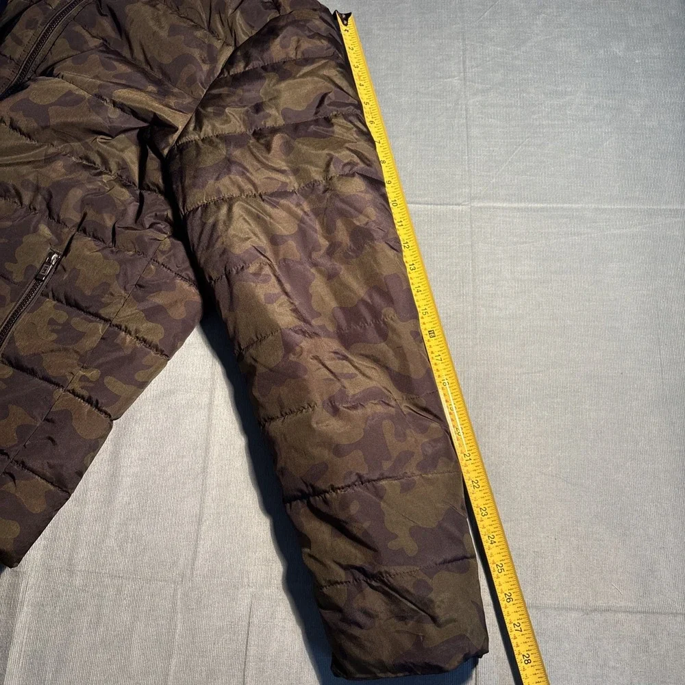 Weatherproof Mens Camo Puffer Jacket Green Camouflage Insulated Full Zip Large